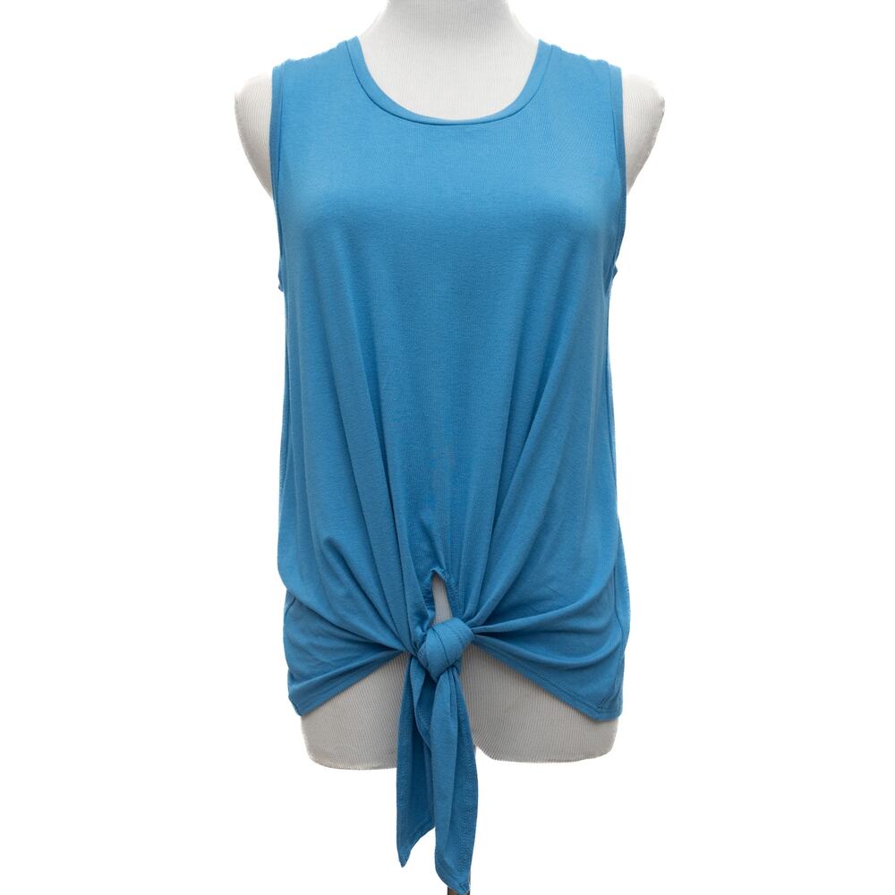 Karen Kane Royal Blue Sleeveless Front Tie Tank Top Blouse Size Small